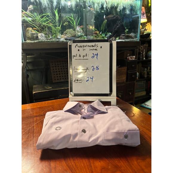 Yves St. Laurent Button Up Purple Lilac Dress Shirt size 16 34-35 Large NWT - Picture 9 of 9